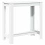 Mesa alta de bar madera ingeniería blanca 102x50x103,5 cm en Mesas de comedor | Comprar online en Foru.es