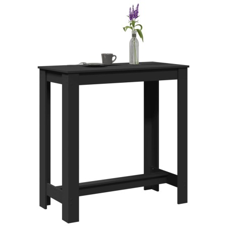 Mesa alta de bar madera ingeniería negra 102x50x103,5 cm en Mesas de comedor | Comprar online en Foru.es