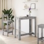 Mesa alta de bar madera ingeniería gris hormigón 102x50x103,5cm en Mesas de comedor | Comprar online en Foru.es