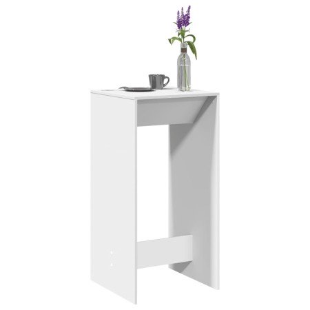 Mesa alta de bar madera de ingeniería blanca 51x50x103,5 cm en Mesas de comedor | Comprar online en Foru.es