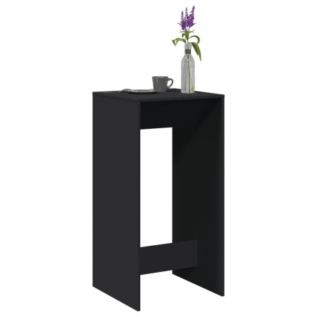 Mesa alta de bar madera de ingeniería negra 51x50x103,5 cm en Mesas de comedor | Comprar online en Foru.es