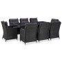idaXL Juego de comedor de jardín 9 piezas ratán sintético negro de vidaXL, Conjuntos de jardín - Ref: Foro24-3057809, Precio:...