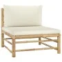 8-piece garden furniture set made of bamboo with cream white cushions by vidaXL, Garden sets - Ref: Foro24-3058249, Price: 85...