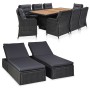 Juego de comedor de jardín 11 piezas ratán sintético negro de vidaXL, Conjuntos de jardín - Ref: Foro24-3057807, Precio: 2,00...