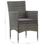 Muebles de jardín 5 piezas ratán sintético gris y acacia de vidaXL, Conjuntos de jardín - Ref: Foro24-3058323, Precio: 333,65...