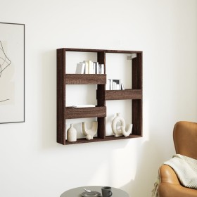 Armario de pared madera de ingeniería marrón roble 80x15x80 cm en Estanterías | Comprar online en Foru.es