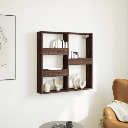 Armario de pared madera de ingeniería marrón roble 80x15x80 cm en Estanterías | Comprar online en Foru.es