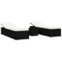 Tumbonas de jardín y mesita 3 piezas ratán sintético negro de vidaXL, Tumbonas - Ref: Foro24-3057662, Precio: 306,28 €, Descu...