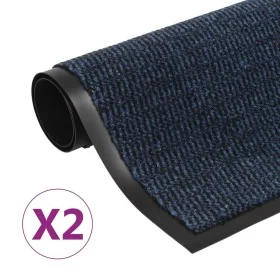Alfombras de entrada rectangulares de nudo 2 uds azul 40x60 cm de vidaXL, Felpudos - Ref: Foro24-3051604, Precio: 18,73 €, De...