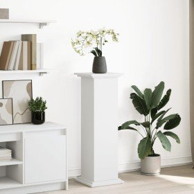 Pedestal expositor con almacenaje madera blanco 31x30x90 cm en Soportes para macetas | Comprar online en Foru.es