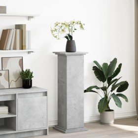Pedestal expositor con almacenaje gris hormigón 31x30x90 cm en Soportes para macetas | Comprar online en Foru.es