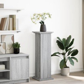 Pedestal expositor con almacenaje gris Sonoma 31x30x90 cm en Soportes para macetas | Comprar online en Foru.es