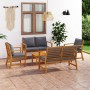 Muebles de jardín 5 pzas cojines madera maciza de acacia de vidaXL, Conjuntos de jardín - Ref: Foro24-3057787, Precio: 584,19...