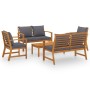 Muebles de jardín 5 pzas cojines madera maciza de acacia de vidaXL, Conjuntos de jardín - Ref: Foro24-3057787, Precio: 584,19...