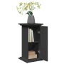 Pedestal expositor con almacenaje madera negro 31x30x60 cm en Soportes para macetas | Comprar online en Foru.es