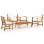 Muebles de jardín 5 piezas cojines madera maciza de acacia de vidaXL, Conjuntos de jardín - Ref: Foro24-3057790, Precio: 502,...
