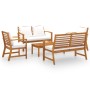 Muebles de jardín 5 pzas cojines madera maciza de acacia de vidaXL, Conjuntos de jardín - Ref: Foro24-3057786, Precio: 577,48...