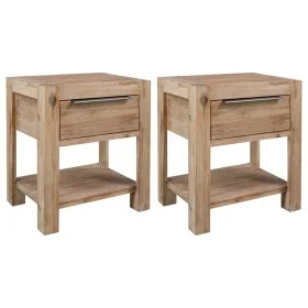 Nachttische mit Schubladen aus massivem Akazienholz 40x30x48 cm von vidaXL, Nachttische - Ref: Foro24-3057529, Preis: 125,49 ...