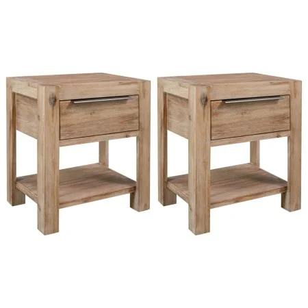 Mesitas de noche con cajones madera acacia maciza 40x30x48 cm de vidaXL, Mesitas de noche - Ref: Foro24-3057529, Precio: 125,...
