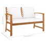 Muebles de jardín 5 pzas cojines madera maciza de acacia de vidaXL, Conjuntos de jardín - Ref: Foro24-3057786, Precio: 577,48...
