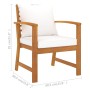 Muebles de jardín 5 pzas cojines madera maciza de acacia de vidaXL, Conjuntos de jardín - Ref: Foro24-3057786, Precio: 577,48...