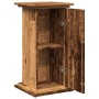 Pedestal expositor con almacenaje madera envejecida 31x30x60 cm en Soportes para macetas | Comprar online en Foru.es