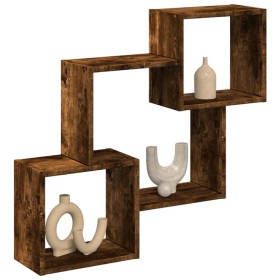 Armario de pared madera ingeniería roble ahumado 78x18x71 cm en Estanterías | Comprar online en Foru.es