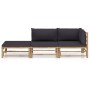 Set de muebles de jardín 3 piezas bambú y cojines gris oscuro de vidaXL, Conjuntos de jardín - Ref: Foro24-3058246, Precio: 3...