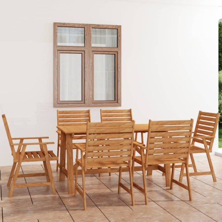 Juego de comedor para jardín 7 piezas madera maciza de acacia de vidaXL, Conjuntos de jardín - Ref: Foro24-3057845, Precio: 5...