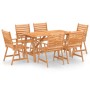 Juego de comedor para jardín 7 piezas madera maciza de acacia de vidaXL, Conjuntos de jardín - Ref: Foro24-3057845, Precio: 5...
