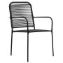 Set de comedor de jardín 5 pzas cuerda de algodón y acero negro de vidaXL, Conjuntos de jardín - Ref: Foro24-3058279, Precio:...