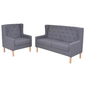 Conjunto de sofás 2 piezas tela gris de vidaXL, Sofás - Ref: Foro24-274932, Precio: 509,52 €, Descuento: %