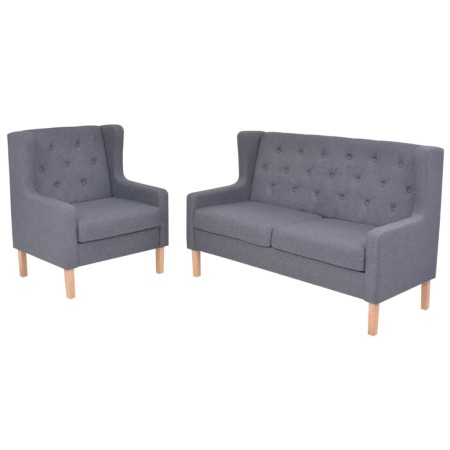 Conjunto de sofás 2 piezas tela gris de vidaXL, Sofás - Ref: Foro24-274932, Precio: 509,52 €, Descuento: %