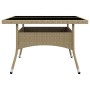 Muebles de jardín 9 piezas ratán sintético y vidrio beige de vidaXL, Conjuntos de jardín - Ref: Foro24-3058340, Precio: 661,6...