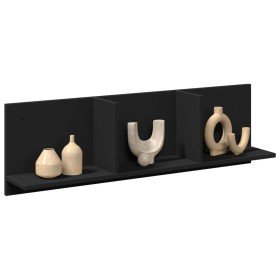 Mueble de pared madera de ingeniería negro 100x16,5x30 cm en Estanterías | Comprar online en Foru.es