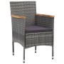 Muebles de jardín 5 piezas ratán sintético gris y acacia de vidaXL, Conjuntos de jardín - Ref: Foro24-3058325, Precio: 379,31...
