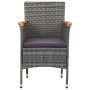Muebles de jardín 5 piezas ratán sintético gris y acacia de vidaXL, Conjuntos de jardín - Ref: Foro24-3058325, Precio: 379,31...