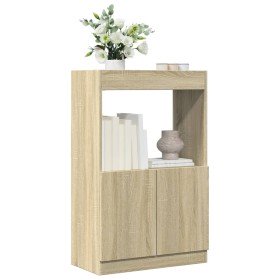 Aparador alto madera ingeniería roble Sonoma 63x33x100 cm en Librerías y estanterías | Comprar online en Foru.es