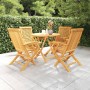 Juego de comedor para jardín 5 piezas madera maciza teca de vidaXL, Conjuntos de jardín - Ref: Foro24-3059580, Precio: 480,66...