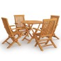 Juego de comedor para jardín 5 piezas madera maciza teca de vidaXL, Conjuntos de jardín - Ref: Foro24-3059580, Precio: 480,66...