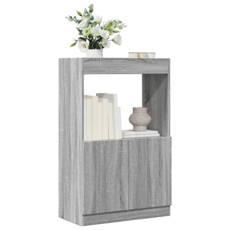 Aparador de madera de ingeniería gris Sonoma 63x33x100 cm en Librerías y estanterías | Comprar online en Foru.es