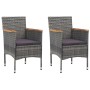 Muebles de jardín 3 pzas ratán sintético madera acacia gris de vidaXL, Conjuntos de jardín - Ref: Foro24-3058367, Precio: 197...