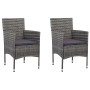 Muebles de jardín 3 piezas ratán sintético gris y acacia de vidaXL, Conjuntos de jardín - Ref: Foro24-3058313, Precio: 240,02...