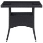 Muebles de jardín 3 piezas ratán sintético negro y acacia de vidaXL, Conjuntos de jardín - Ref: Foro24-3058314, Precio: 249,7...