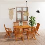 Juego de comedor para jardín 7 piezas madera maciza teca de vidaXL, Conjuntos de jardín - Ref: Foro24-3059604, Precio: 582,55...