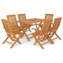 Juego de comedor para jardín 7 piezas madera maciza teca de vidaXL, Conjuntos de jardín - Ref: Foro24-3059604, Precio: 582,55...