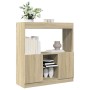 Aparador de madera de ingeniería roble Sonoma 92x33x100 cm en Librerías y estanterías | Comprar online en Foru.es