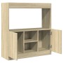 Aparador de madera de ingeniería roble Sonoma 92x33x100 cm en Librerías y estanterías | Comprar online en Foru.es