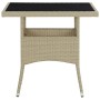 Muebles de jardín 5 piezas ratán sintético y vidrio beige de vidaXL, Conjuntos de jardín - Ref: Foro24-3058320, Precio: 367,8...