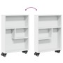 Carrito de almacenaje estrecho madera blanco 48x13x68 cm en Librerías y estanterías | Comprar online en Foru.es